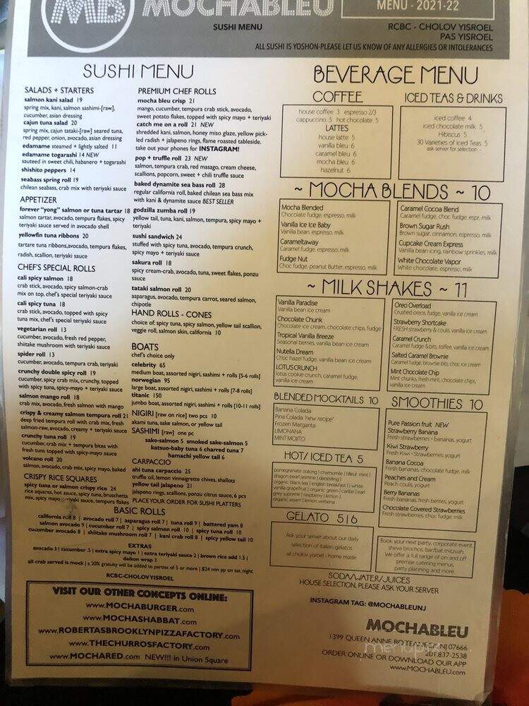 Mocha Bleu - Teaneck, NJ menu_pic
