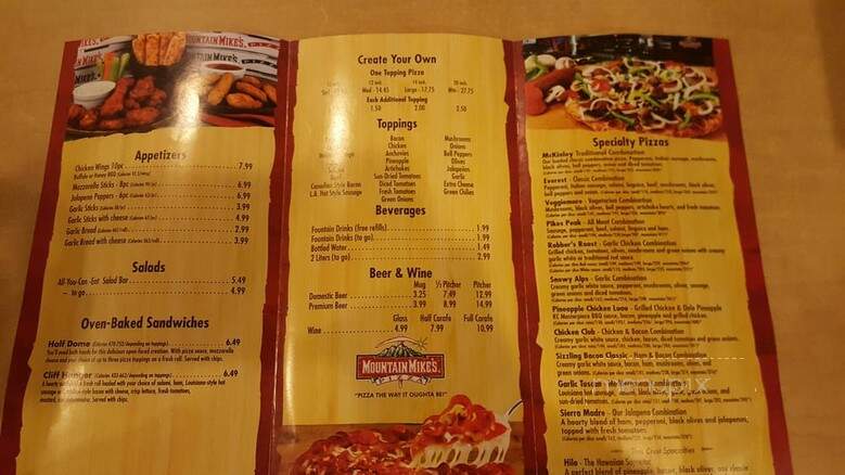 Mountain Mike's Pizza - Castro Valley, CA menu_pic