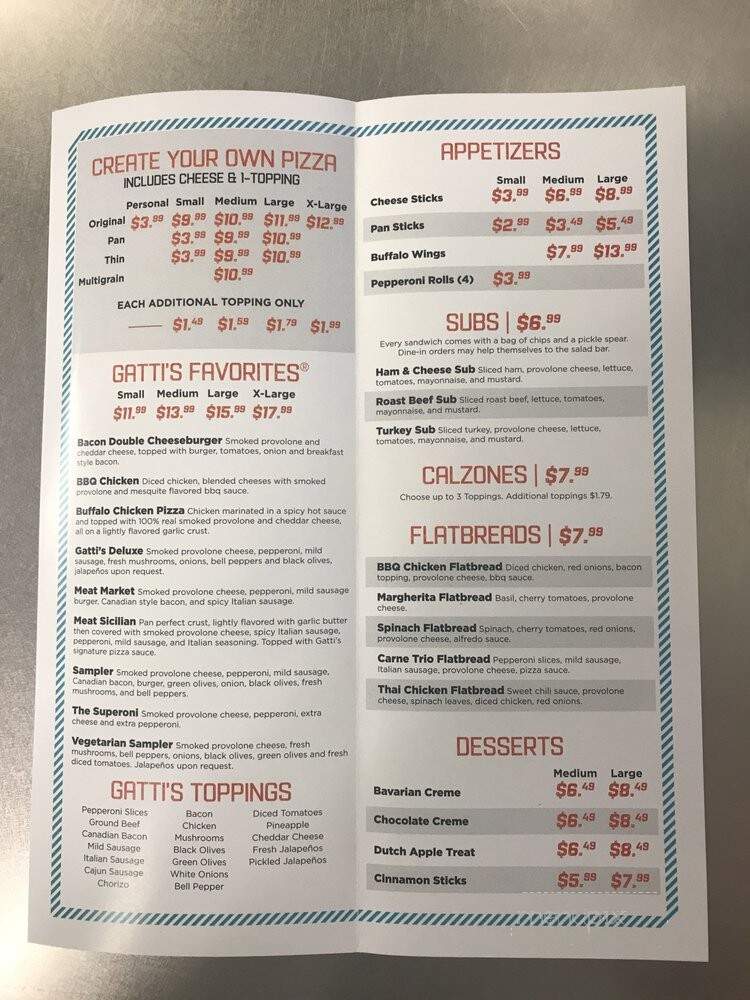 Gatti's Pizza - Jennings, LA menu_pic