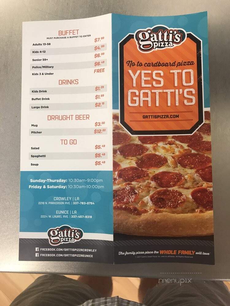 Gatti's Pizza - Jennings, LA menu_pic