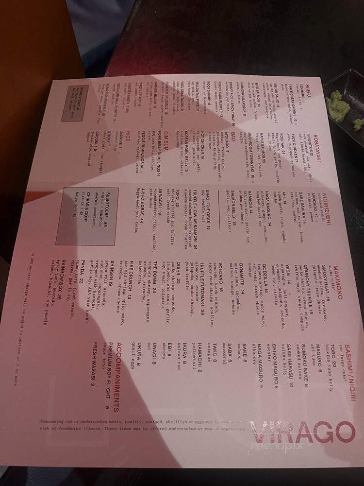 Virago - Nashville, TN menu_pic
