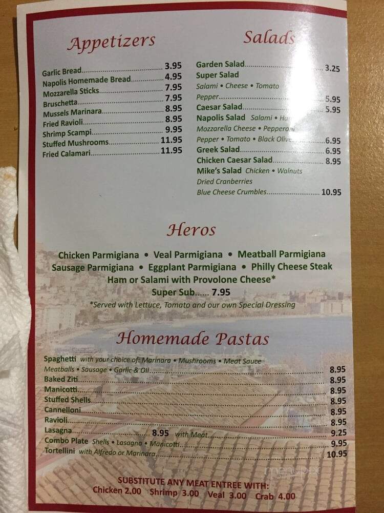Napolis Italian Bistro - Garland, TX menu_pic