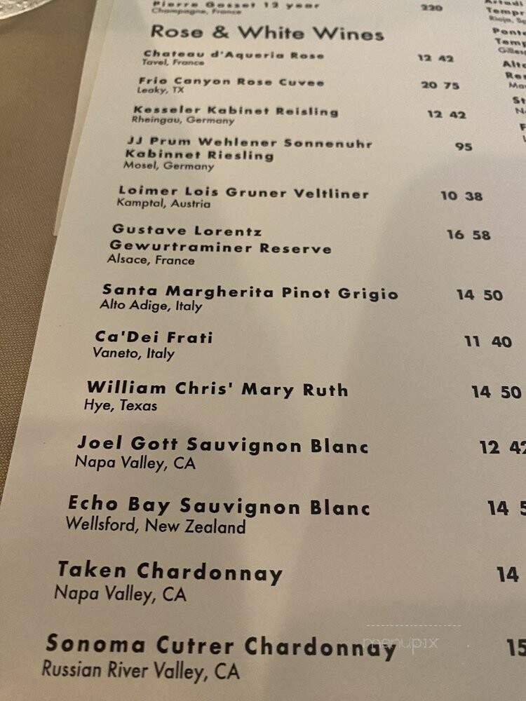 Navajo Grill - Fredericksburg, TX menu_pic