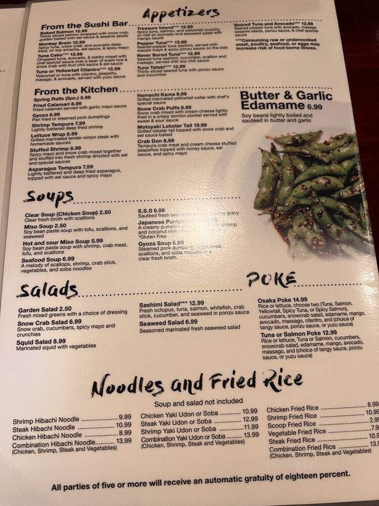 Osaka Japanese Steakhouse - Houma, LA menu_pic