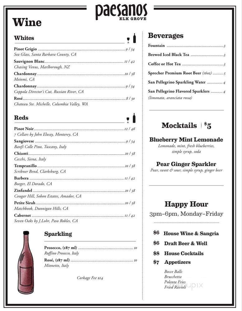 Paesanos - Elk Grove, CA menu_pic