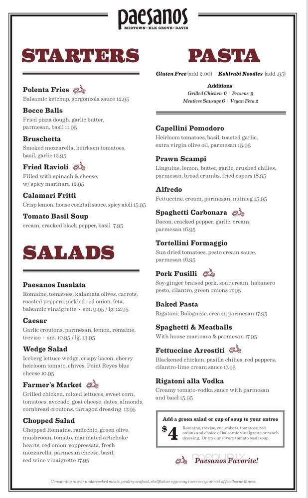 Paesanos - Elk Grove, CA menu_pic