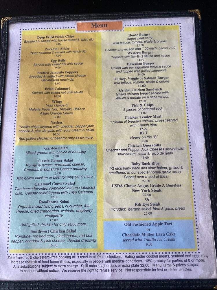 Palm Canyon Roadhouse - Palm Springs, CA menu_pic