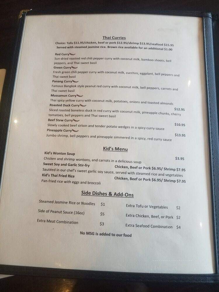 Panisa Thai Restaurant - Burke, VA menu_pic