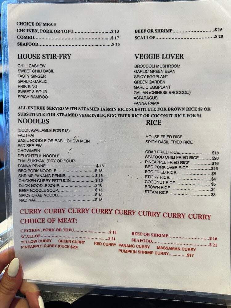 Panna Thai Restaurant - Las Vegas, NV menu_pic