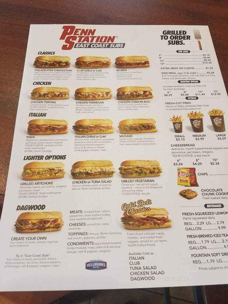 Penn Station East Coast Subs - Hebron, KY menu_pic