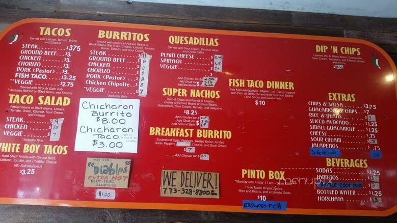 Picante Taqueria - Chicago, IL menu_pic