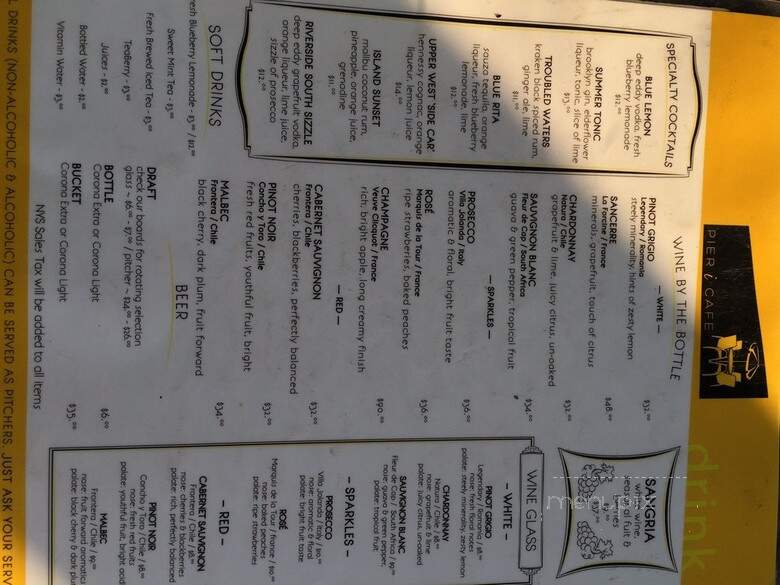 Pier i Cafe - New York, NY menu_pic