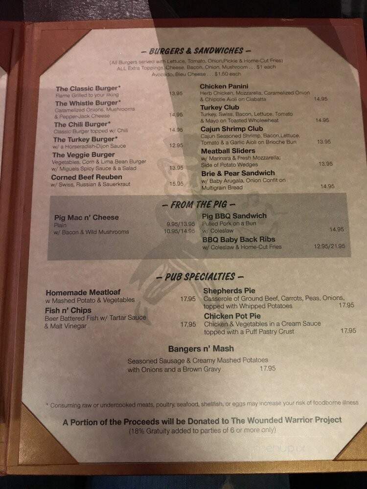 Pig n Whistle 36th st - New York, NY menu_pic