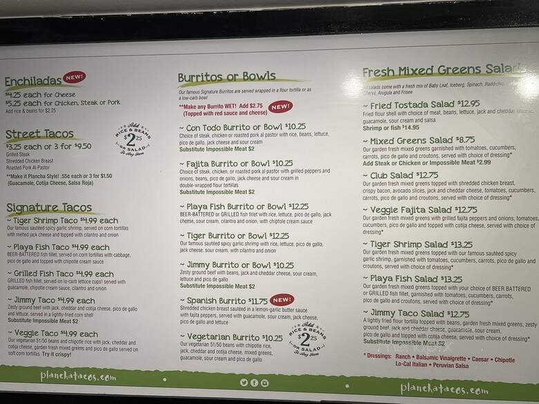 Plancha - Los Angeles, CA menu_pic