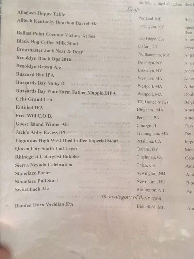Pour Farm - New Bedford, MA menu_pic