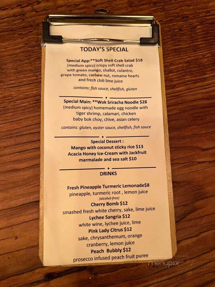 Pure Thai Shophouse - New York, NY menu_pic