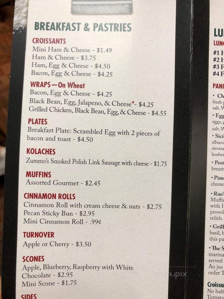 Rao's Bakery and Coffee Cafe - Beaumont, TX menu_pic