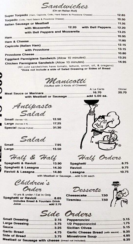 Filippis Pizza Grotto - Poway, CA menu_pic