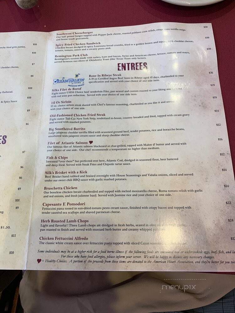 Silks Fine Dining - Oklahoma City, OK menu_pic