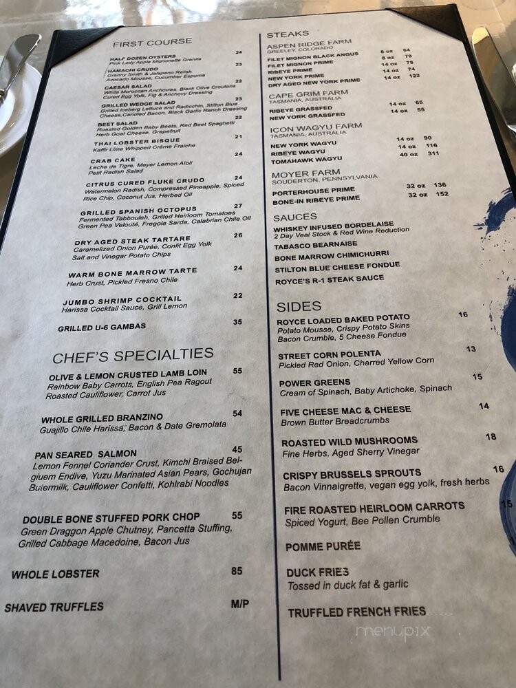 Royce, The - Pasadena, CA menu_pic
