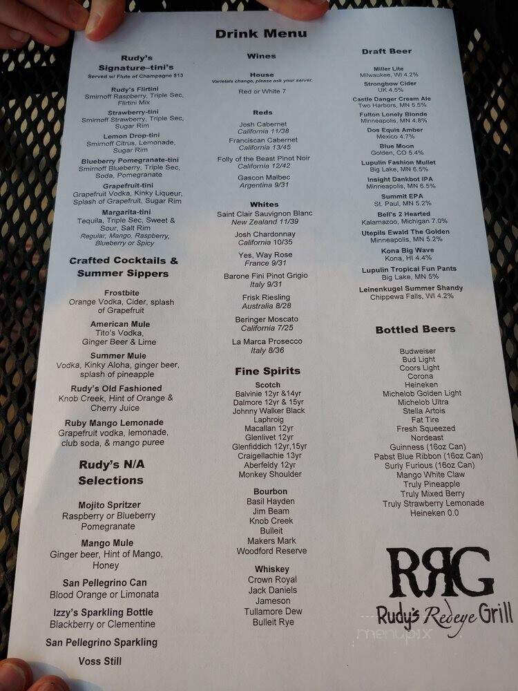 Rudy's Redeye Grill - Lakeville, MN menu_pic
