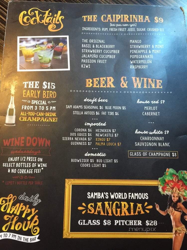 Samba Brazilian Steakhouse & Lounge - Universal City, CA menu_pic