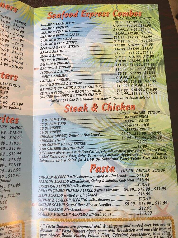 Seafood Express & More - Jacksonville, FL menu_pic