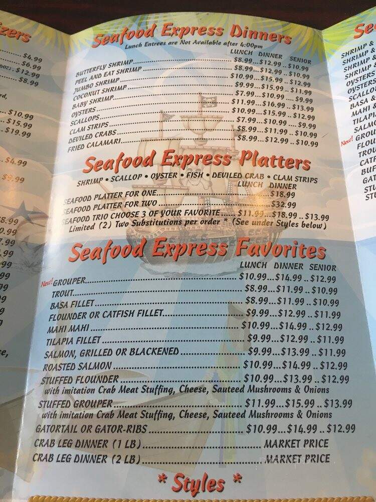 Seafood Express & More - Jacksonville, FL menu_pic