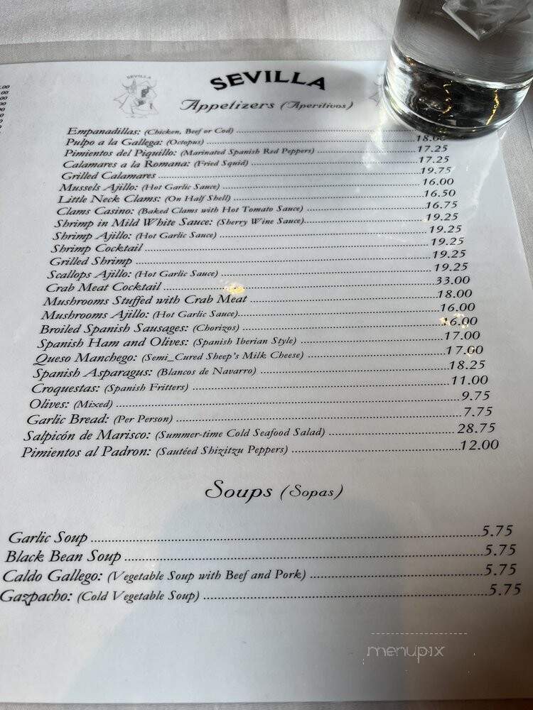 Sevilla Restaurant & Bar - New York, NY menu_pic
