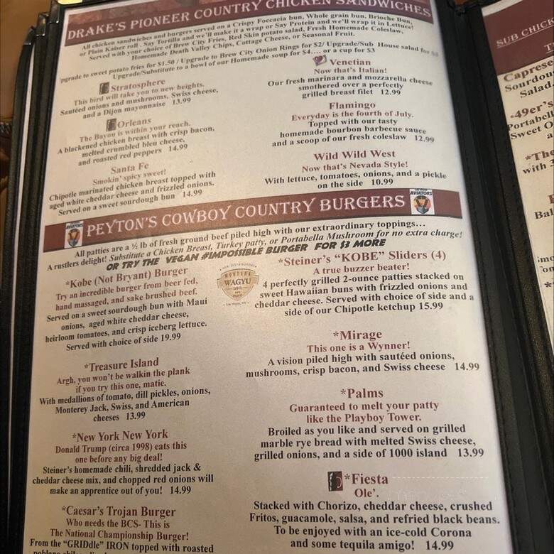 Steiners A Nevada Style Pub - Las Vegas, NV menu_pic
