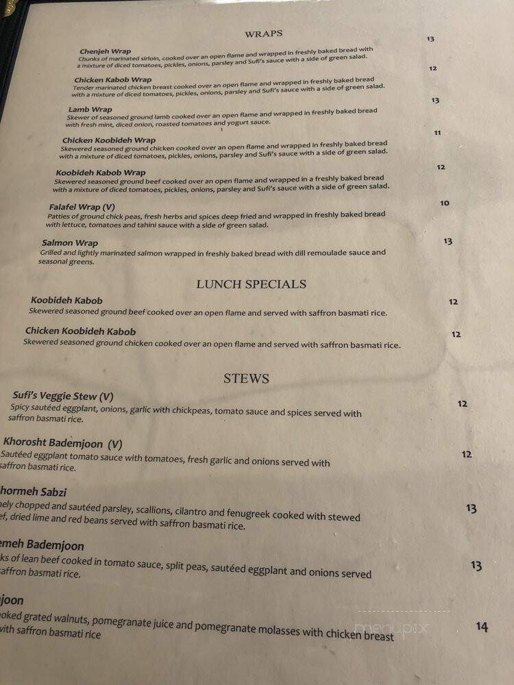 Sufis: A Taste of Persia - Atlanta, GA menu_pic