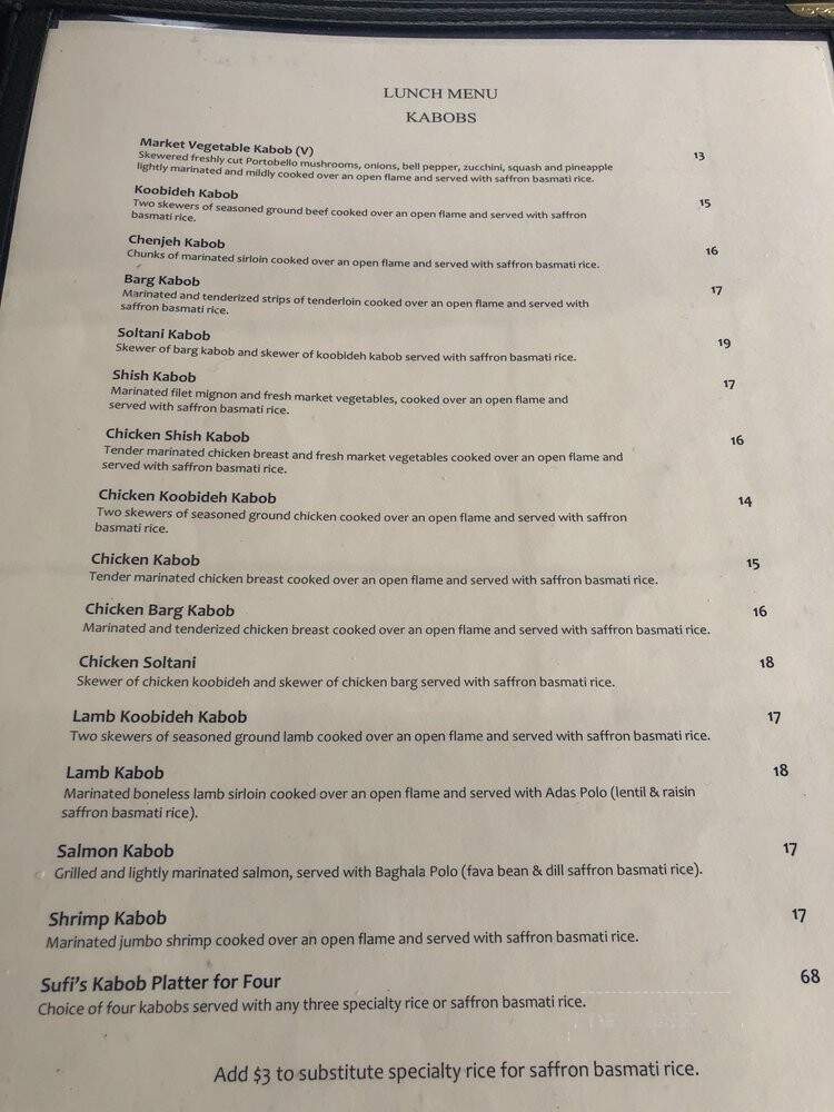 Sufis: A Taste of Persia - Atlanta, GA menu_pic