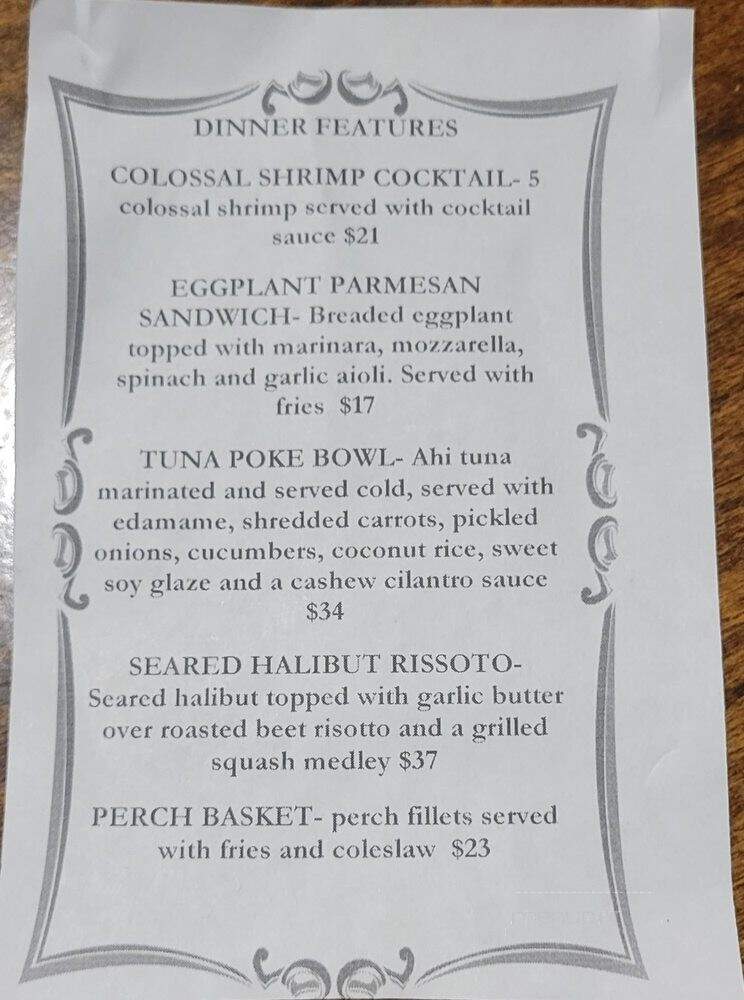 Sunset Grill - Wilson, NY menu_pic