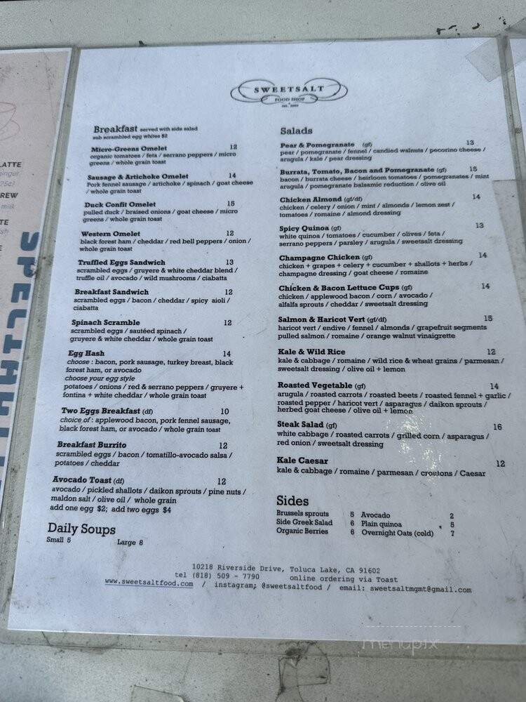 Sweetsalt Food Shop - Toluca Lake, CA menu_pic
