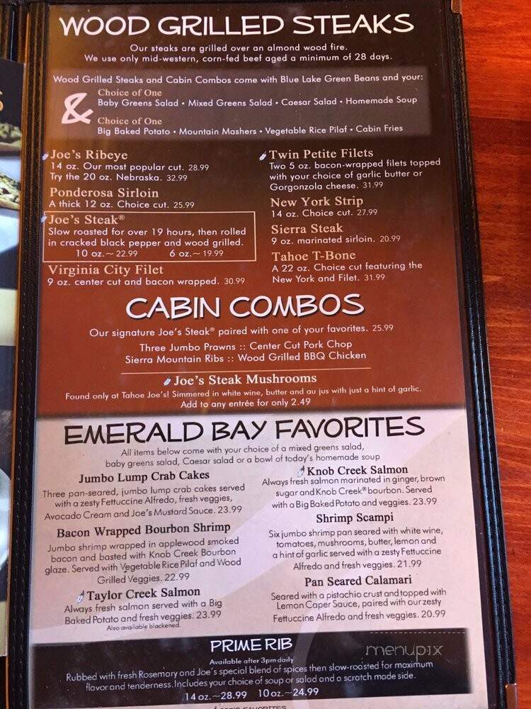 Tahoe Joe's Famous Steakhouse - Vacaville, CA menu_pic