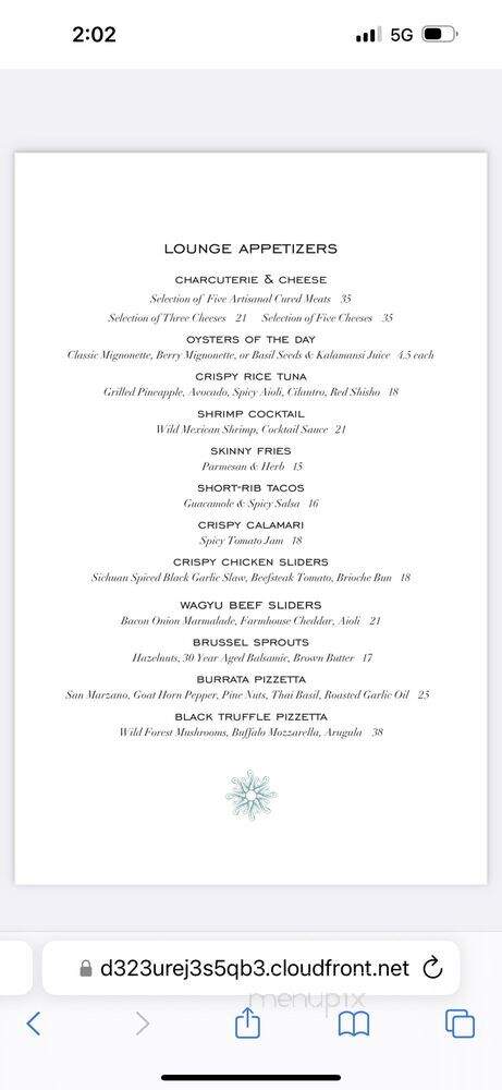The Penthouse at Huntley Santa Monica Beach - Santa Monica, CA menu_pic