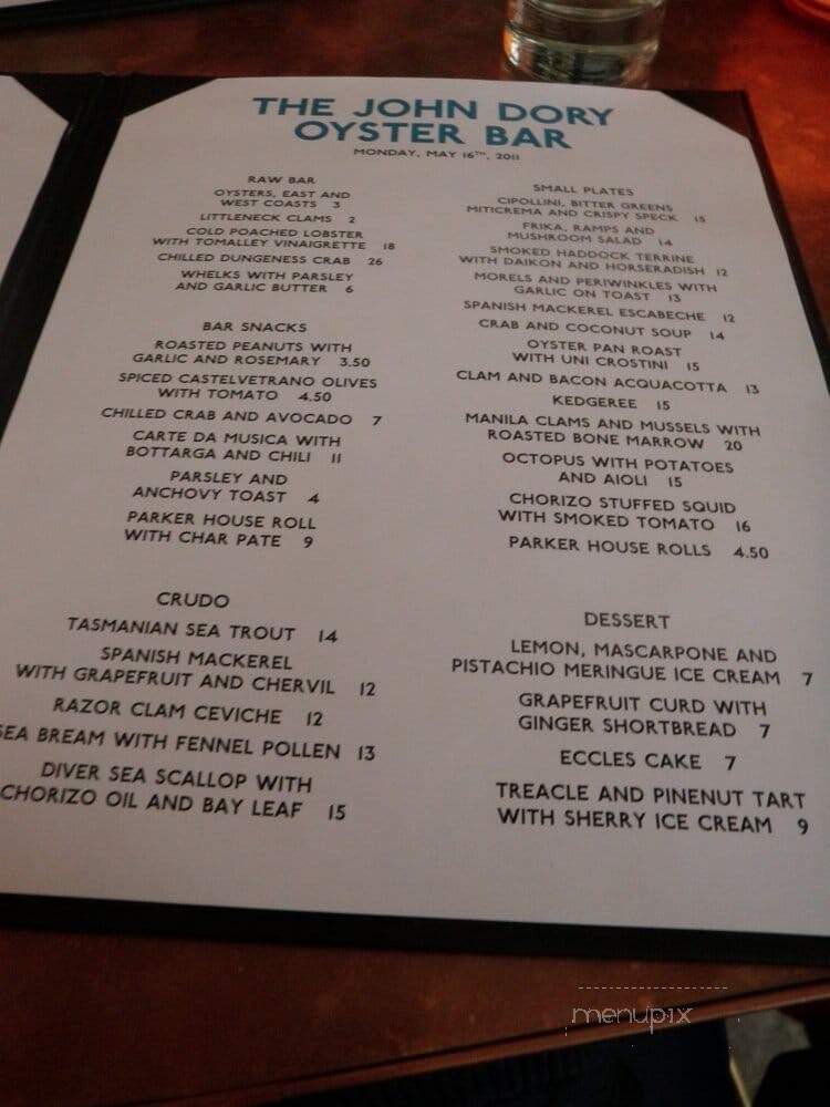 The John Dory Oyster Bar - New York, NY menu_pic