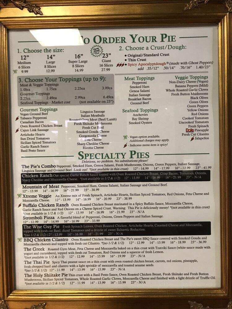 The Pie Pizzeria - Salt Lake City, UT menu_pic