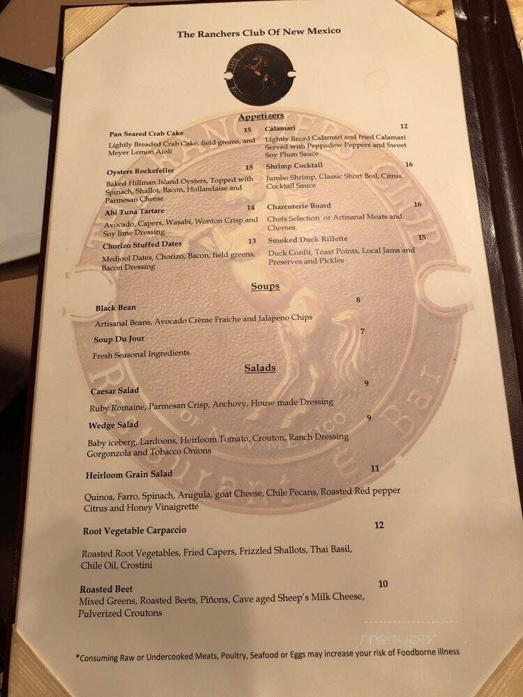 Ranchers Club of New Mexico - Albuquerque, NM menu_pic