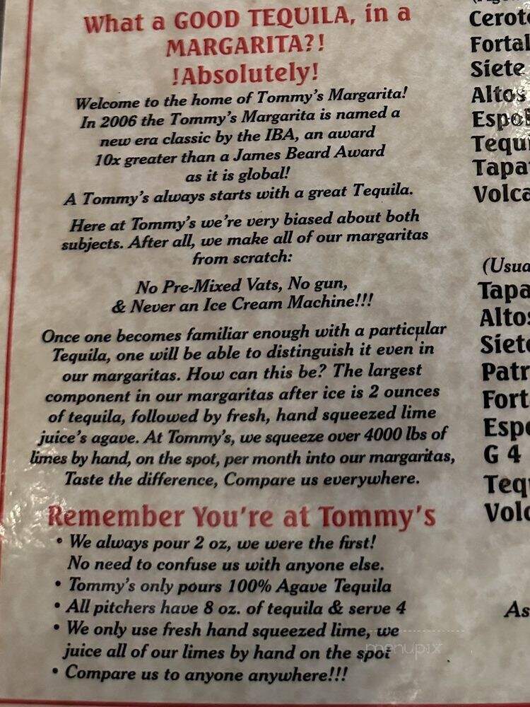 Tommy's Restaurant - San Francisco, CA