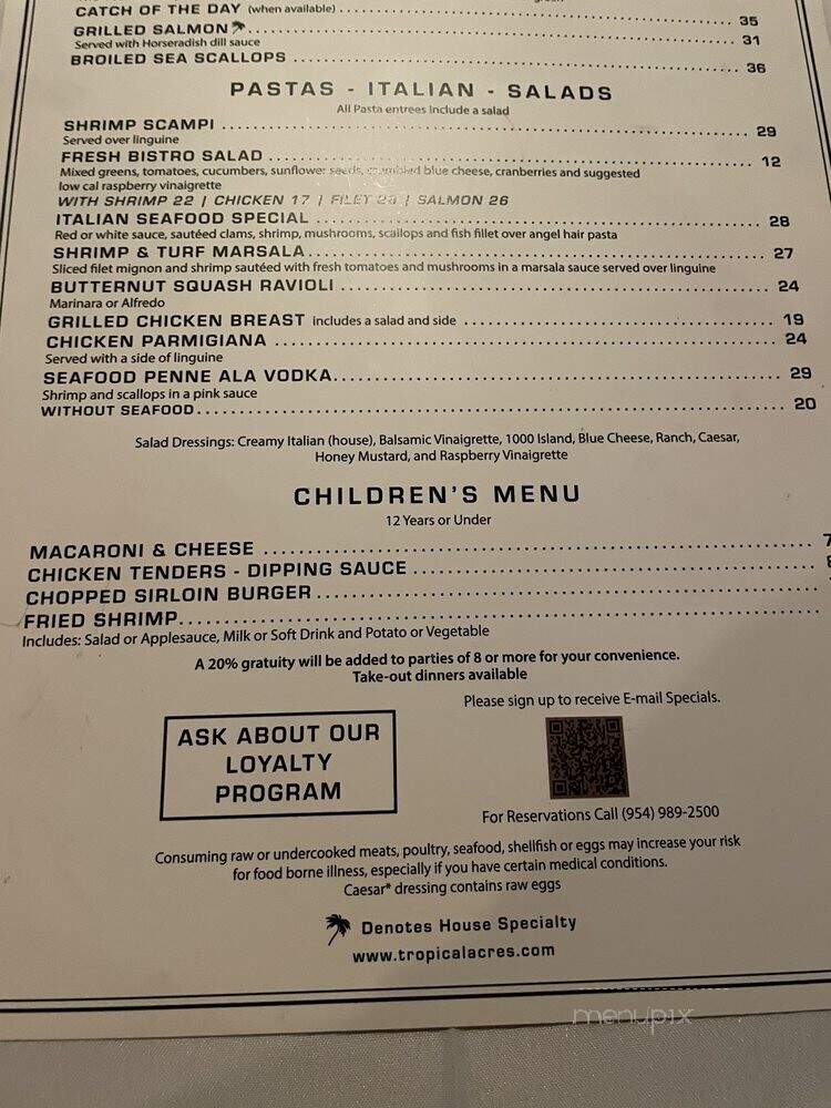 Tropical Acres - Fort Lauderdale, FL menu_pic