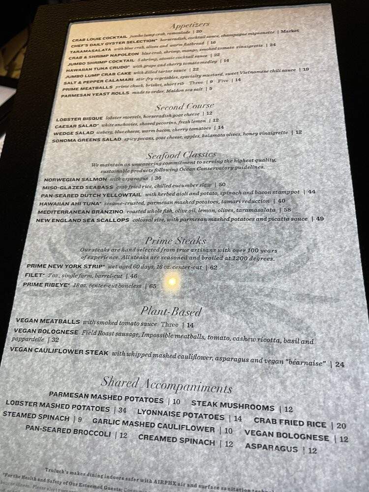 Truluck's Seafood And Crab - Southlake, TX menu_pic