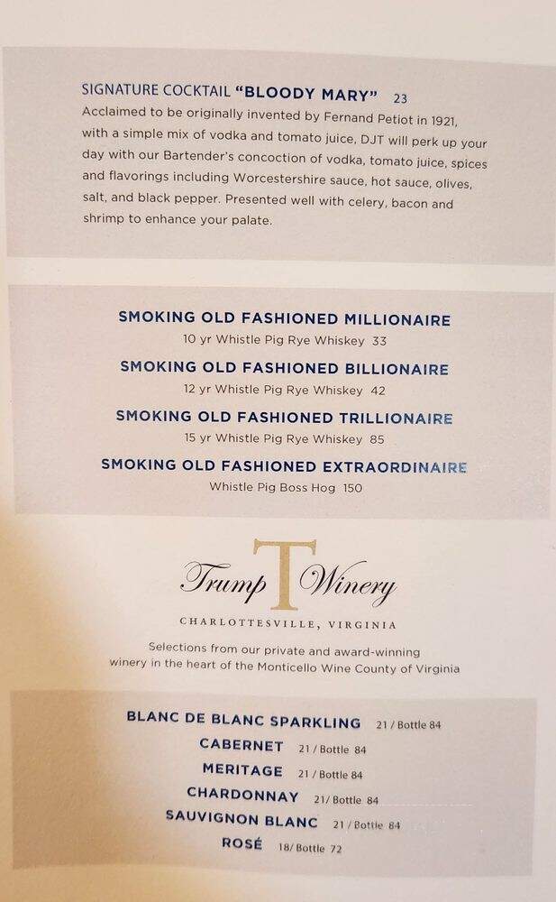 Trump International Hotel & Tower - Las Vegas, NV menu_pic