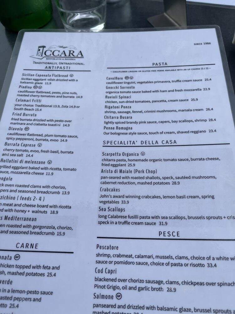Villaggio Iccara - Trenton, NJ menu_pic