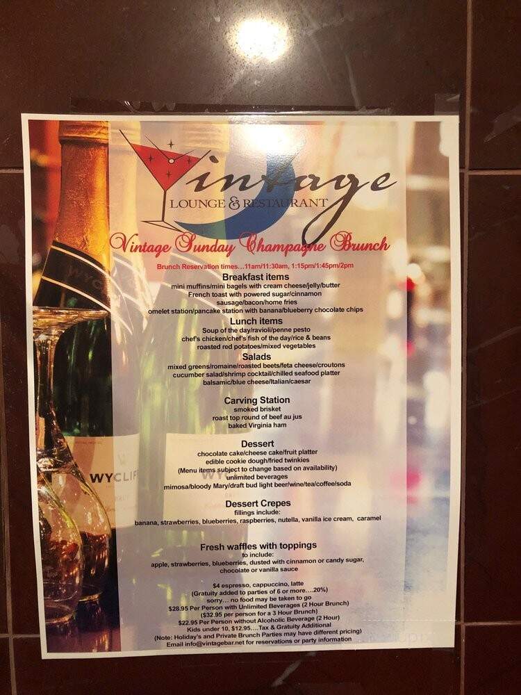 Vintage Bar Restaurant - White Plains, NY menu_pic