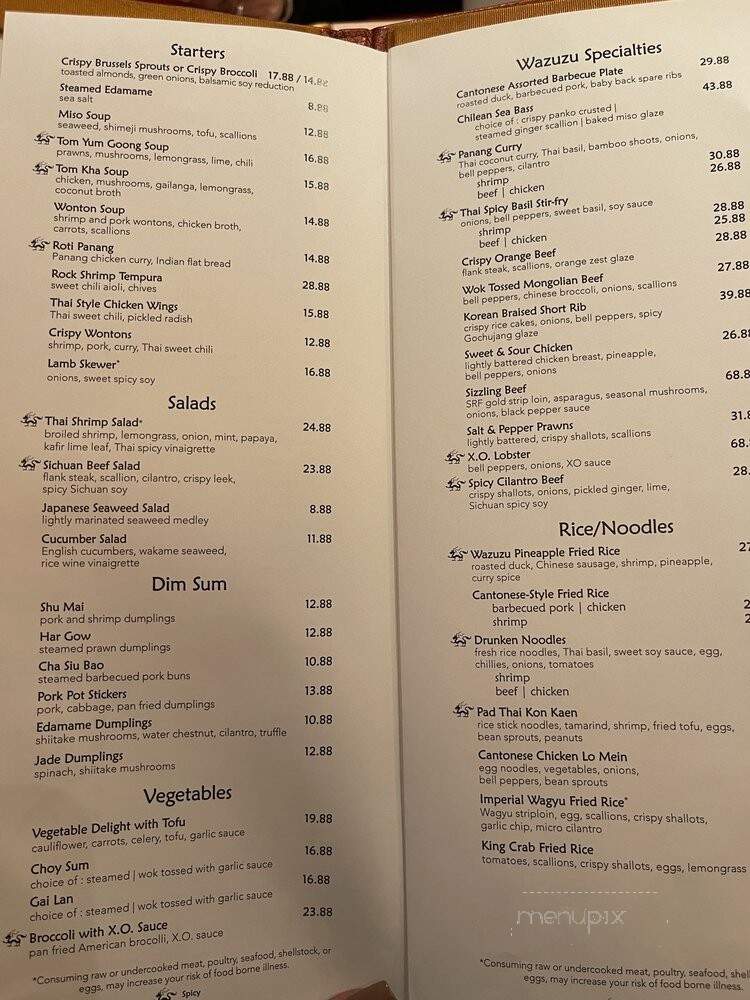 Wazuzu - Las Vegas, NV menu_pic