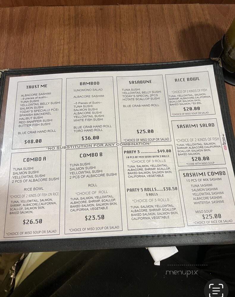 Sushi-Don Sasabune Express - Pacific Palisades, CA menu_pic