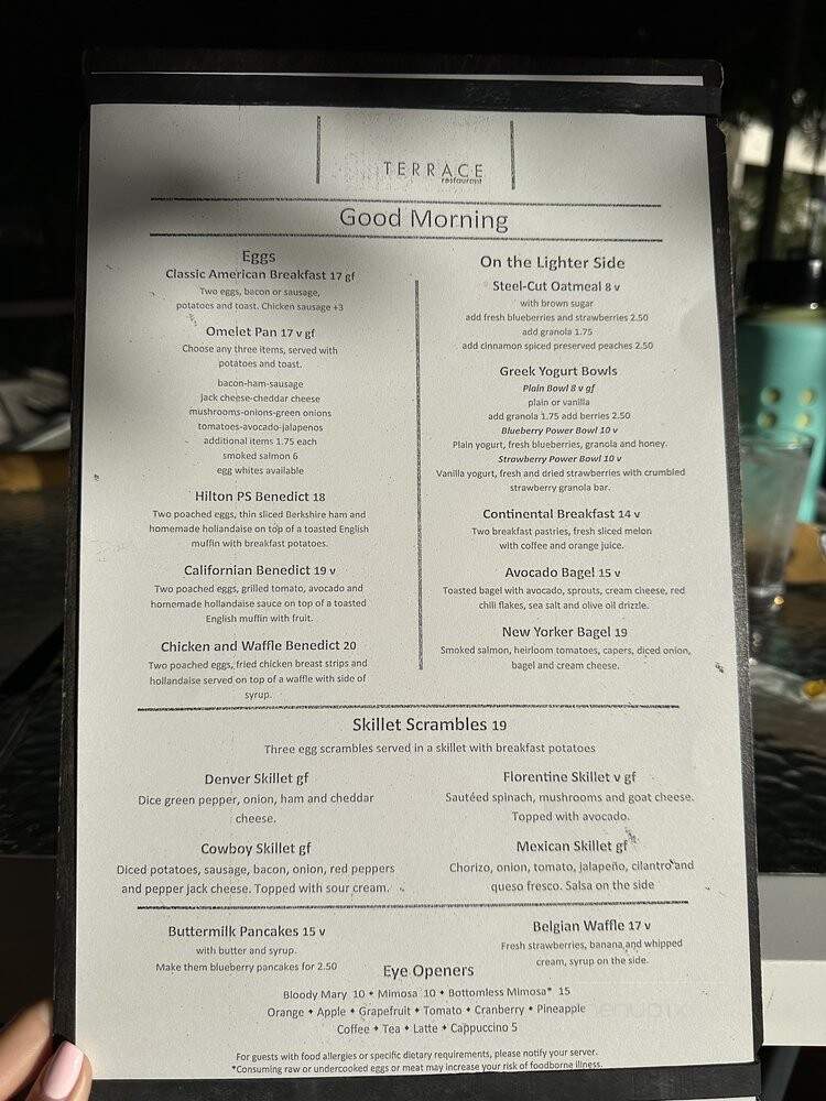 The Terrace Restaurant - Palm Springs, CA menu_pic