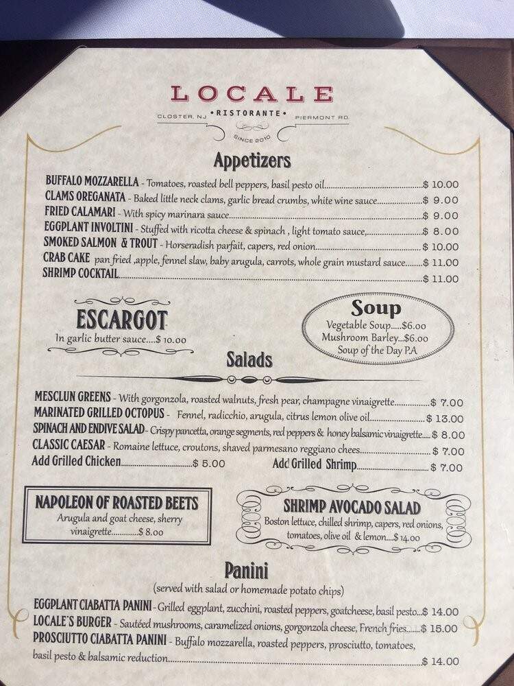 Locale - Closter, NJ menu_pic