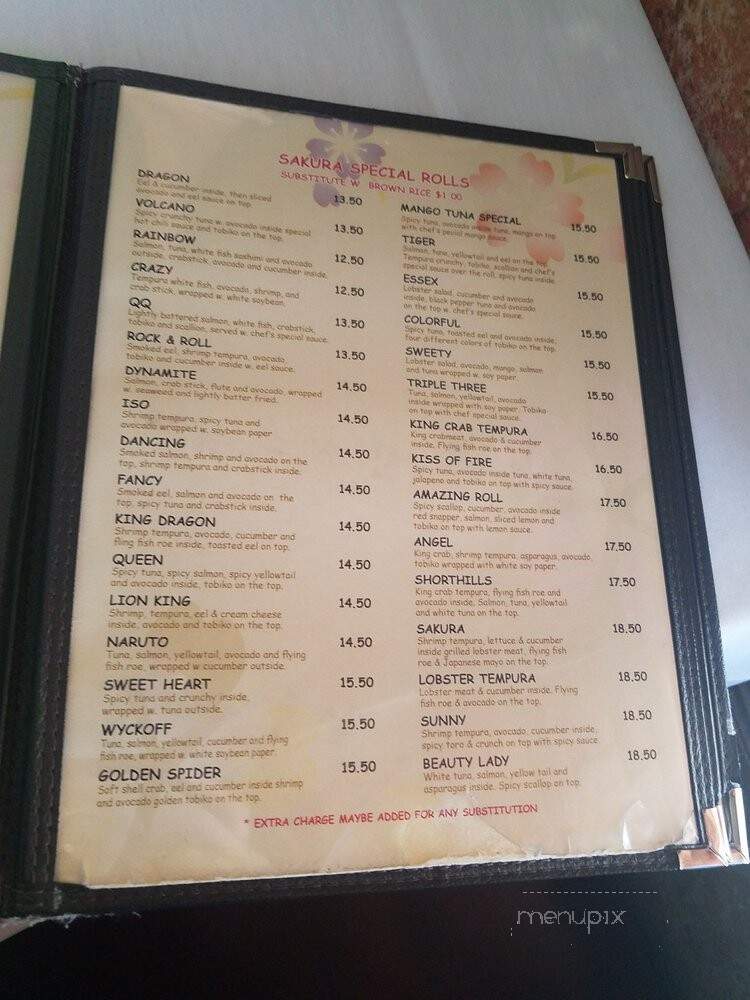 Sakura - Wyckoff, NJ menu_pic